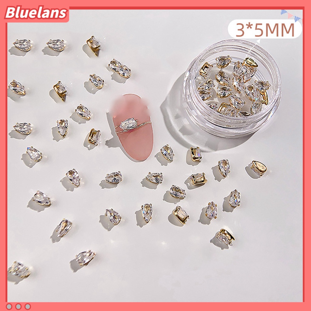 [BLM] 20pcs Pesona Kuku Sparkle Nail Art Dekorasi Zirkon Mata Kuda Tetesan Air Berbentuk Kuku Berlian Imitasi Perhiasan Ornamen Untuk Wanita