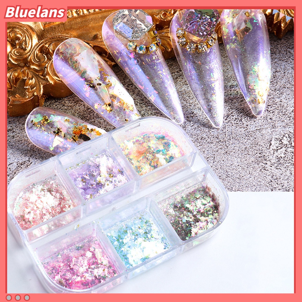 [BLM] 1kotak Paku Sequin Shiny Vibrant Color Plastik Campur DIY Paku Glitters Sequin Manicures Designs Perlengkapan Kuku