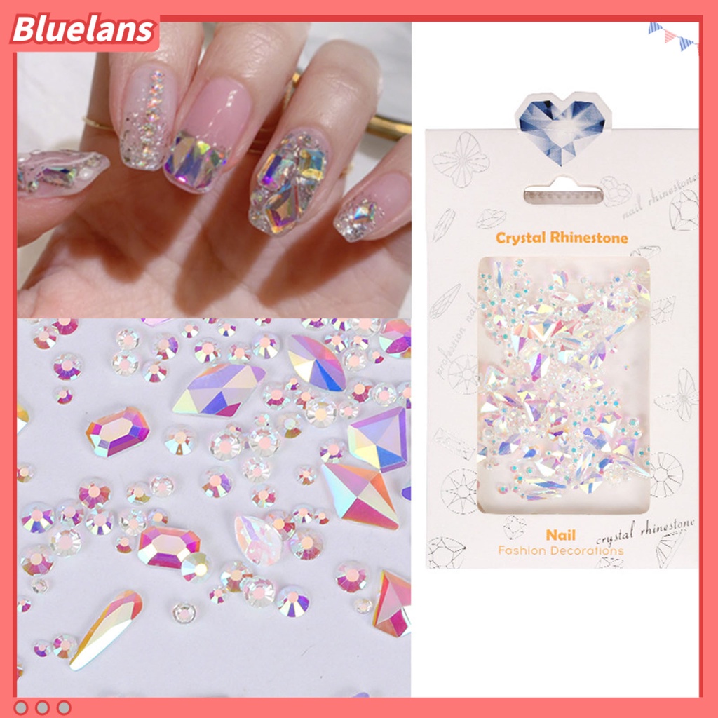 [BLM] 1tas Dekorasi Kuku Bentuk Tidak Teratur Warna Cerah Efek Visual Mengkilap Mudah Diterapkan Kaca 3D Perhiasan Kuku Warna-Warni Desain Manicure Perlengkapan Kuku