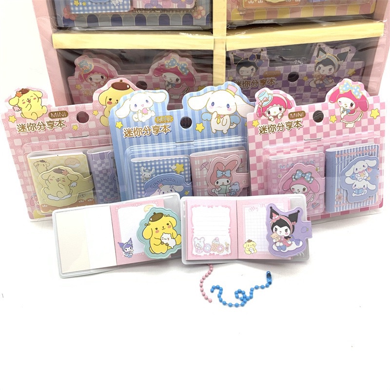 PGC NOTEBOOK MINI SANRIO 2 IN 1 SET BUKU TULIS KUROMI CINAMOROL BUKU MINI FREE GANTUNGAN / NOTEBOOK MICRO