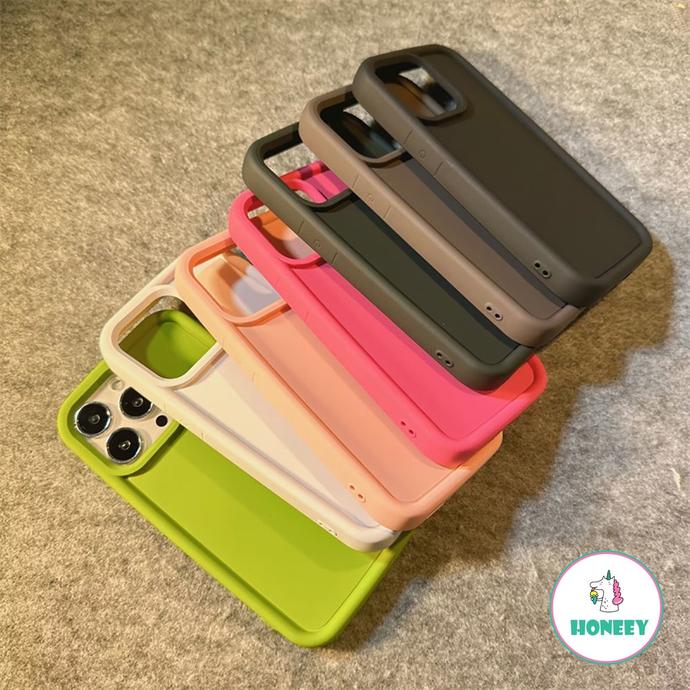 IPHONE Casing Warna Solid Simple Untuk Iphone14 Pro 13 14 11 12 Pro Max XR XS Matte Lembut TPU Silikon Shockproof Penutup Belakang