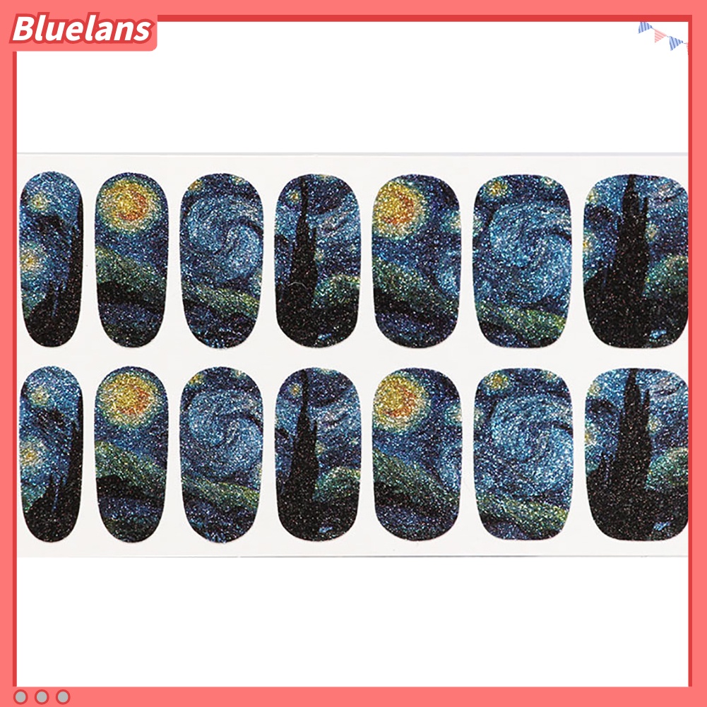 [BLM] 14pcs Stiker Kuku Langit Berbintang Art Decal Manicure Aksesori Wanita Alat Kecantikan