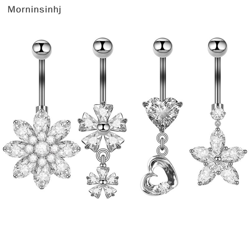 Mornin Stainless Steel Zircon Belly Button Ring Cincin Pusar Perut Sexy Wanita Perhiasan Tubuh Perut id