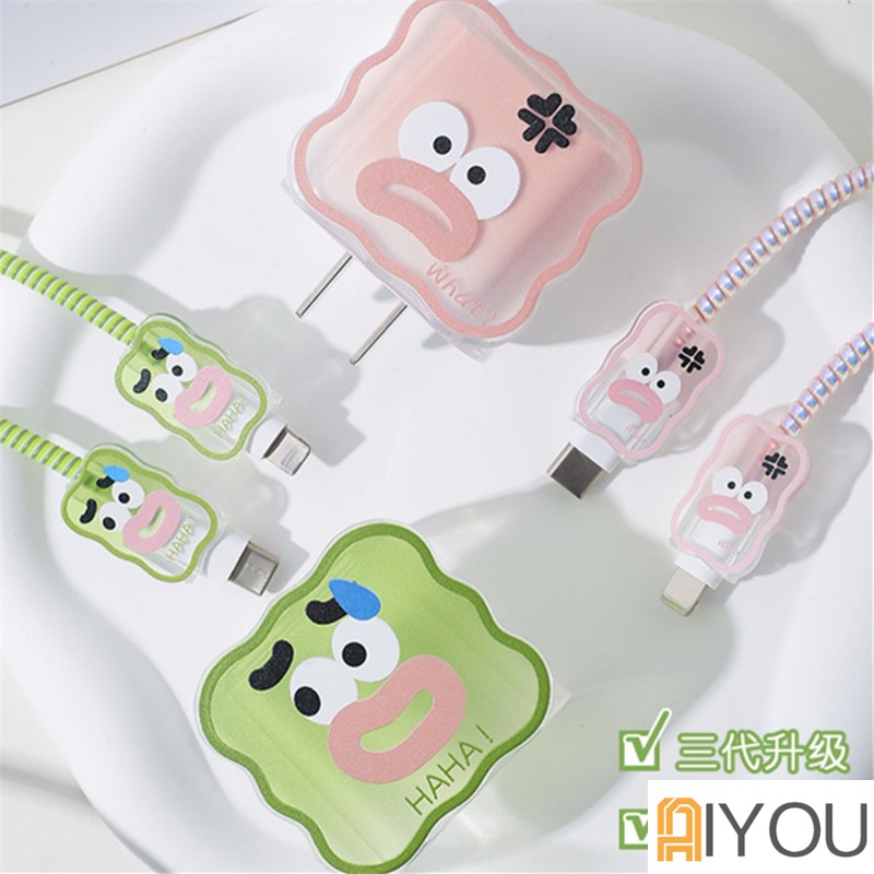 Iphone  Series Set 5PCS Paket Cover Pelindung Kabel &amp; Kepala Charger Untuk Charger Iphone 18w &amp; 20w