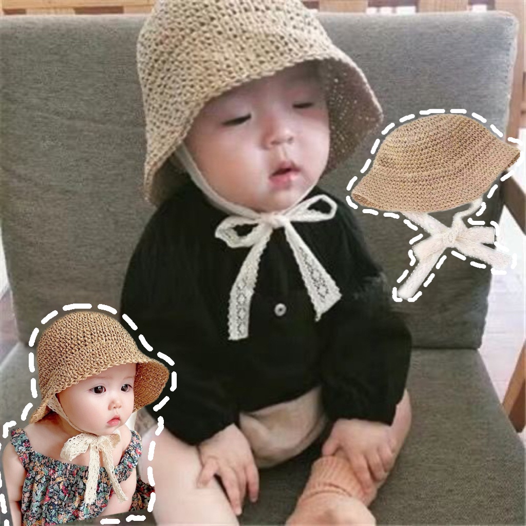 Liburan 0 Lace's Lace Children Summer Summer Dan Wanita Bayi Bayi Sunscreen Beach Liburan Bisa Dilipat Jarum Jarum Topi Topi Topi