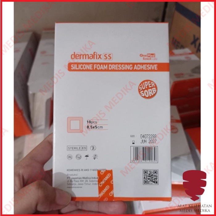 Dermafix SS 8.5 x 5 cm Onemed Adhesive Silicone Foam Super Sorb Dressing Plester Luka Plaster Sesar 8.5x5 8.5x5cm