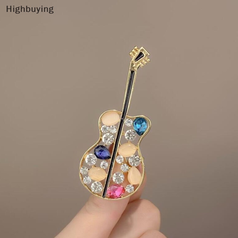 Hbid Fashion Wanita Bros Kristal Berlian Imitasi Biola Bros Pin Perhiasan Brooch Alat Musik Pesta Perhiasan Hadiah Glory