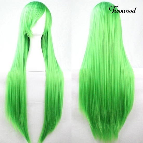 Twowood Wanita Fashion Panjang Anime Wig Cosplay Pesta Wig Penuh Lurus Rambut Ekstensi