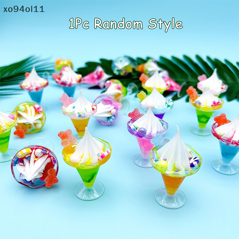 Xo 1Pc Rumah Boneka Miniatur Sundae Beruang Cream Cup Terompet Cup Ice Cream Cup Ornamen Lanskap Mikro Dekorasi Rumah Boneka Mainan OL