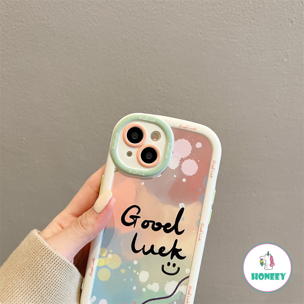 IPHONE Smile Lucu Huruf Lucu Shockproof Bumper Phone Case Untuk Iphone14 13 12 11 Pro Max Kartun Smiley Face Silikon Lembut Penutup Belakang