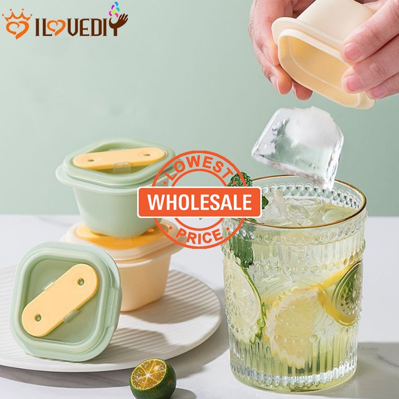 [Harga Grosir] Musim Panas Buah Es Loli Pembekuan Cangkir Bayi Pelengkap Makanan Membuat Tray Mudah-Demoulding Icy Cube Mold Sederhana Puding Jelly DIY Cetakan Kotak