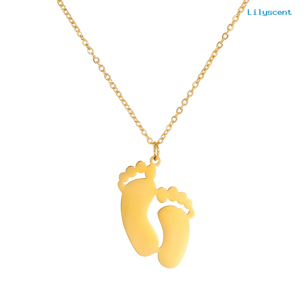 [LS]Pendant Kalung Indah Geometris Liontin Finishing Terang Electroplating Tahan Luntur Dekorasi Hypoallergenic Kaki Bayi Liontin Kalung Perhiasan Aksesori