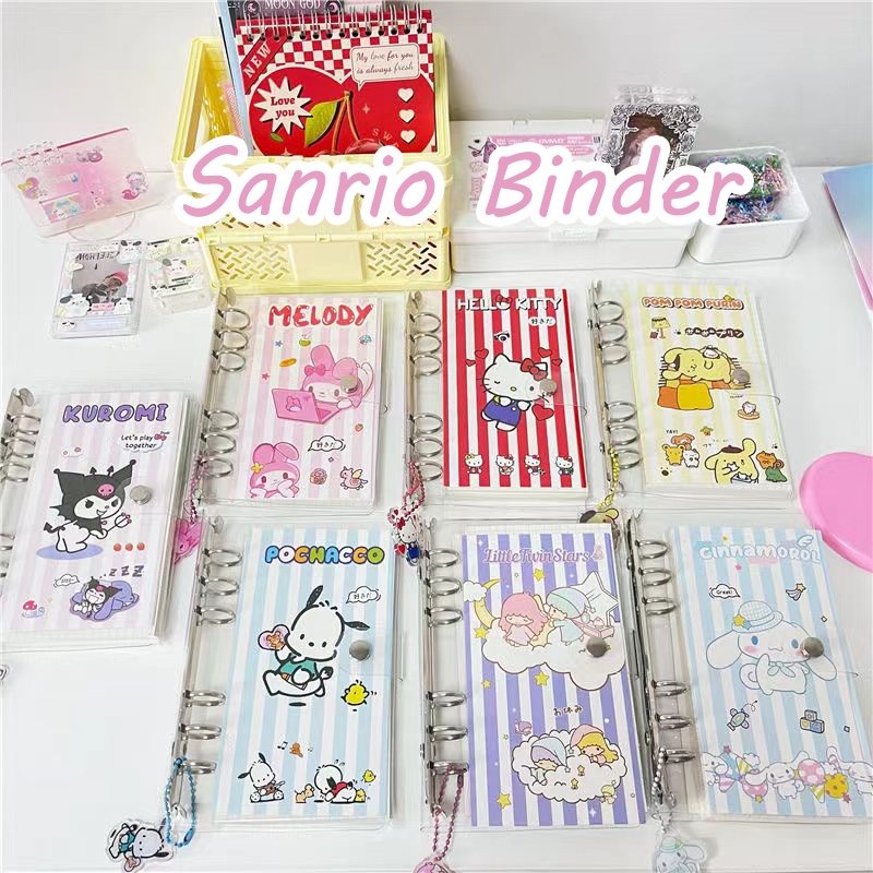 Sanrio A6 Ring Notes Lucu Journaling Loose Leaf Desain Anime Cinnamoroll Kawaii Lucu Untuk Stationery Sekolah / Kantor