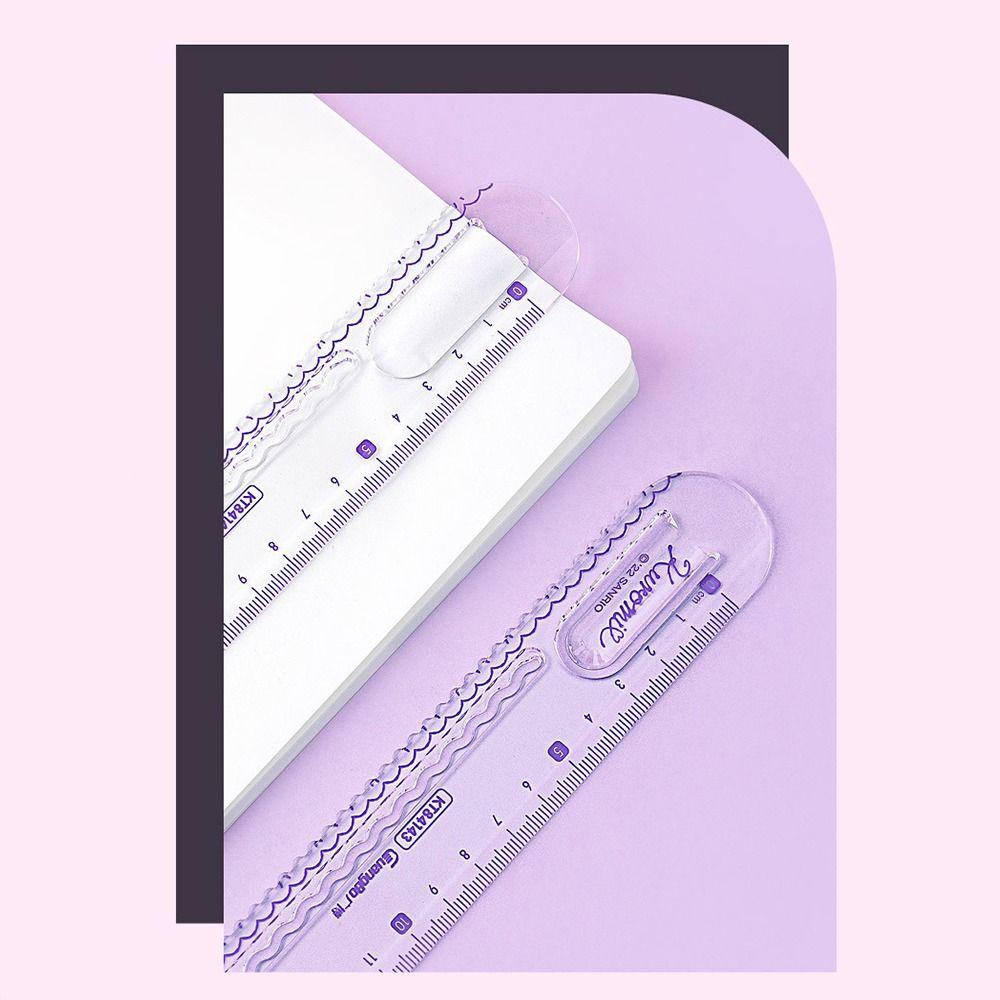 Mxbeauty Penggaris Segitiga Lurus Cute Kawaii Kantor Kuromi School Measuring Ruler Alat Tulis Siswa Straight Ruler Set