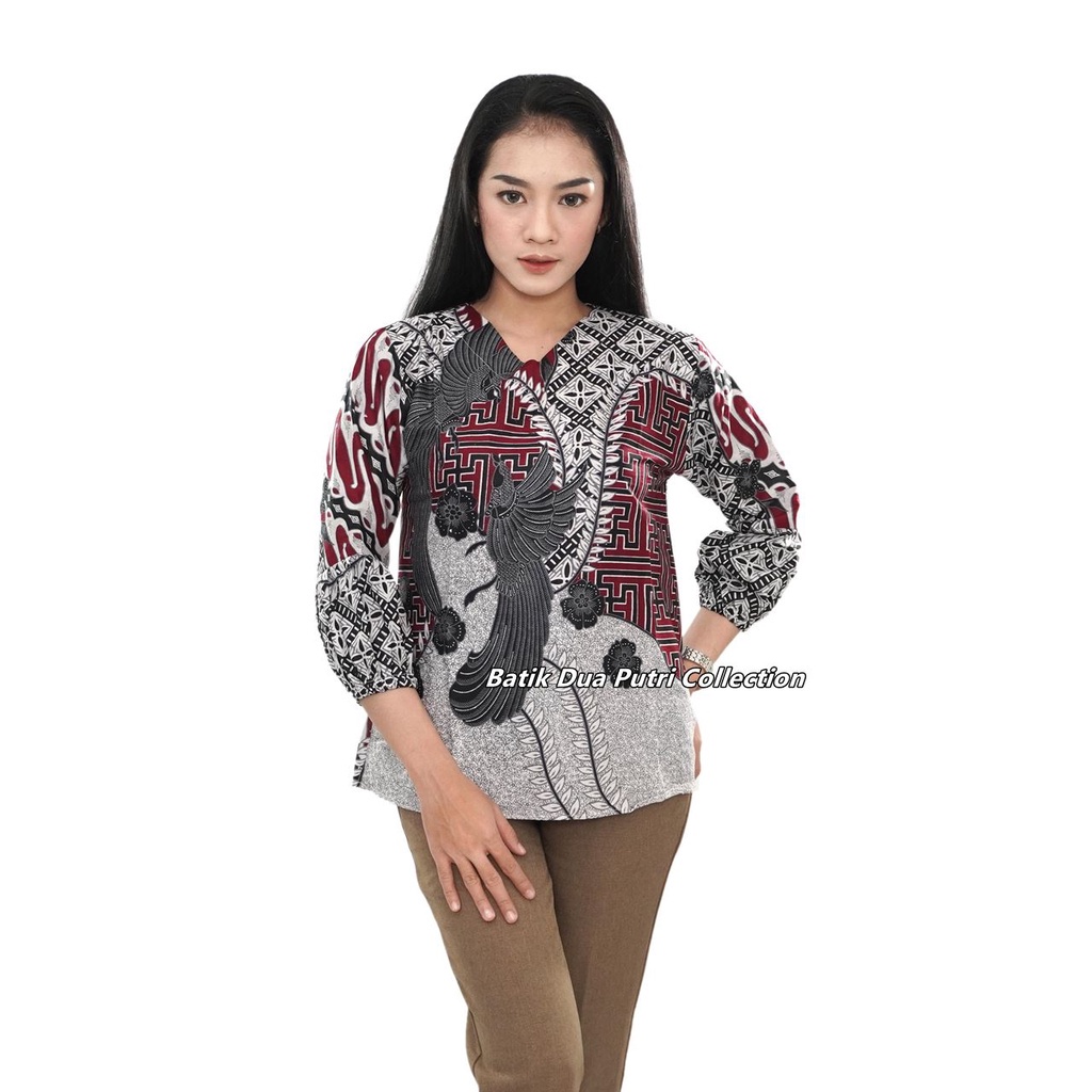 Couple Batik Atasan Batik Wanita Lengan 7/8 Kemeja Batik Pria Lengan Pendek Exclusive Bambang By Batik Dua Putri