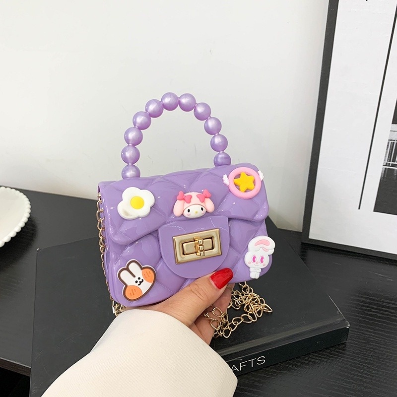 Tas Selempang mini jelly motif karakter sticker lucu fashion wanita