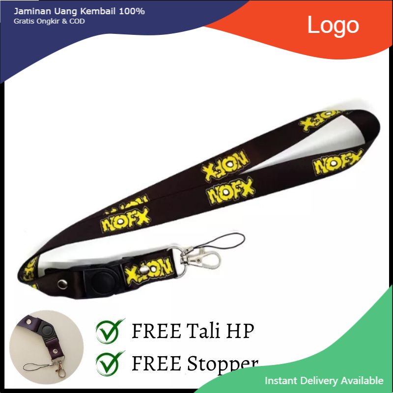 

Tali Lanyard Band NOFX / Custom Lanyard Tali Gantungan Kunci HP POD ID Card