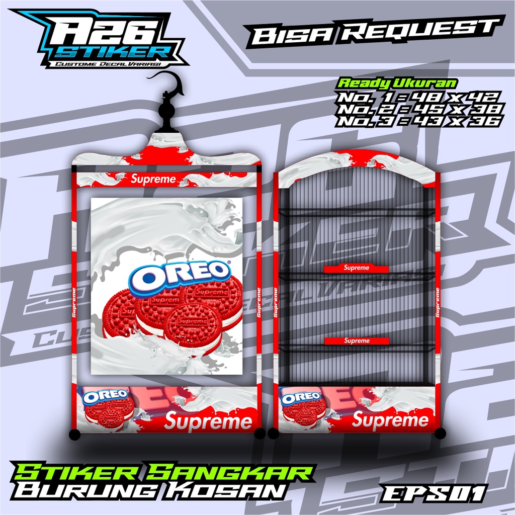 Stiker Sangkar Burung Sangkar Burung kotak,Burung Kacer, Pleci,Cucak Ijo,Dll Full Laminasi Anti Air.