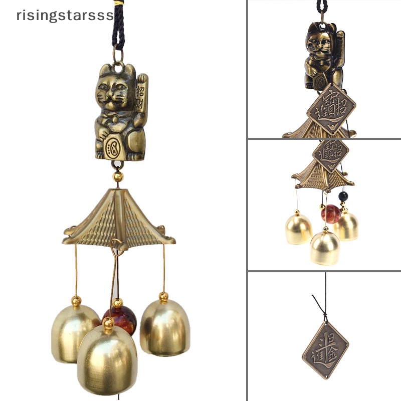 Rsid Span-new Logam Tembaga Lonceng Angin Liontin Dekorasi Pintu Lucky Cat Feng Shui Pendant Jelly