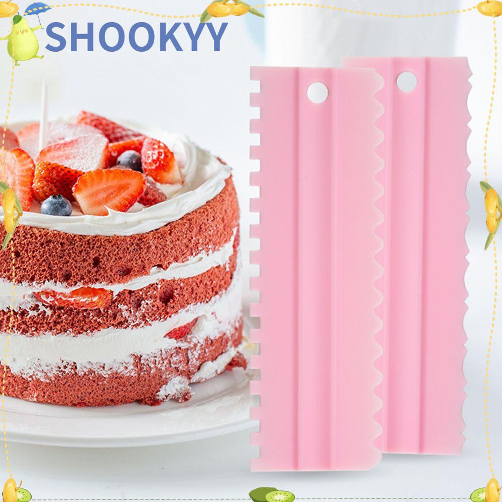 Chookyy 1/4PCS Scraper Kue DIY Spatula Kue Plastik