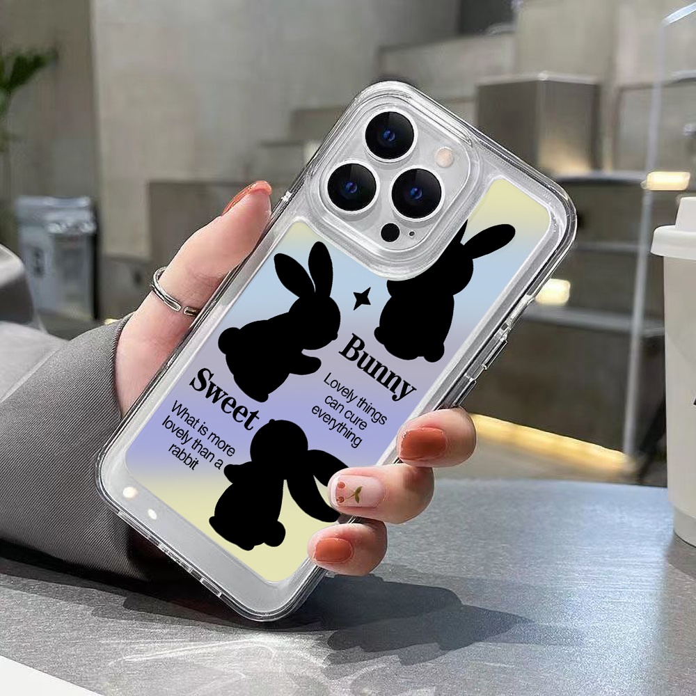 Sweet Bunny Case Untuk Vivo S12 S15 S6 S7 S9 S9E S10 5G S10 Pro X30 X30 Pro X50 X60 X70 X80 X27 V23 Pro V23E Iqoo 56 Neo5 Neo6 8 8 Pro Z6 U5 Ruang Akrilik TPU Belakang Sarung