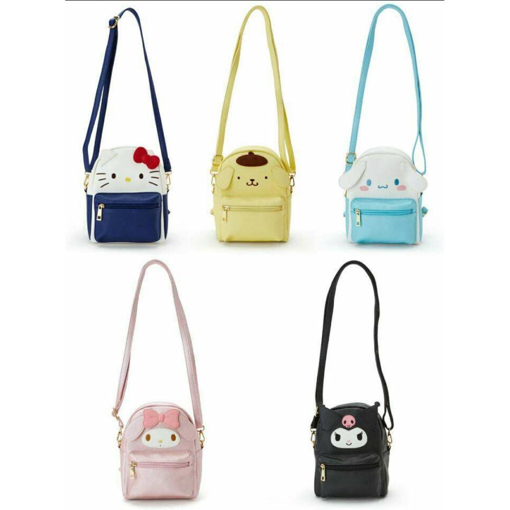 2in1 Tas  Ransel Dan Slempang Mini Sanrio My Melody Kuromi Pompompurin Cinnamoroll