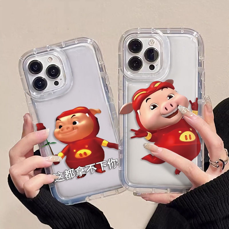 IPHONE Happy Couple Pigs Case Kompatibel Untuk Iphone14 13 11 12 Pro XS Max X Xr7 +8 Plus Casing Ponsel Silikon Lembut TPU Shockproof Cover