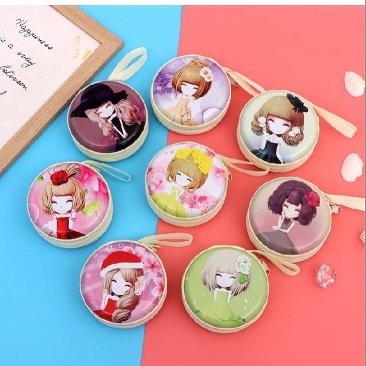 [MS108] DPU 02 - Mini Coin Bag Model Bulat | RANDOM | dompet handsfree | dompet koin karakter import  | tempat headset | Dompet Mini