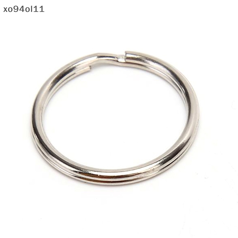 Xo 100pcs/ lot Key Rings DIY Metal Tempat Kunci Split Rings Hoop Metal Loop Keychain OL