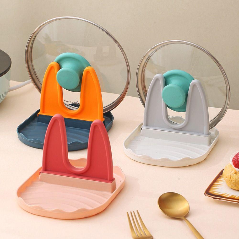 Rebuy Spoon Rest Organizer Plastik Warna-Warni Tutup Rak Shelf Utensil Rest Untuk Dapur