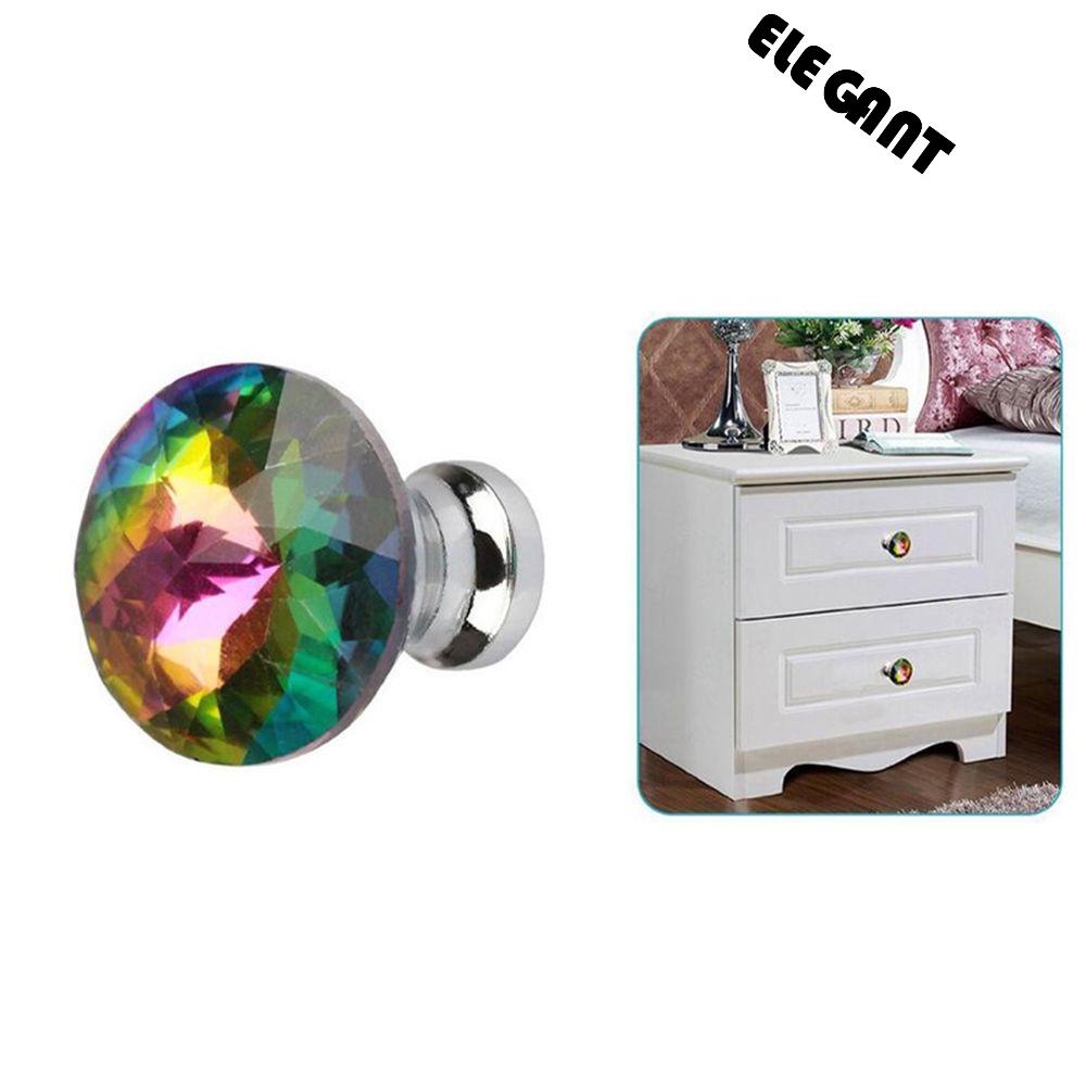 [Elegan] Knob Pintu Furniture Dapur Tarikan Lemari Warna Warni Laci Kristal