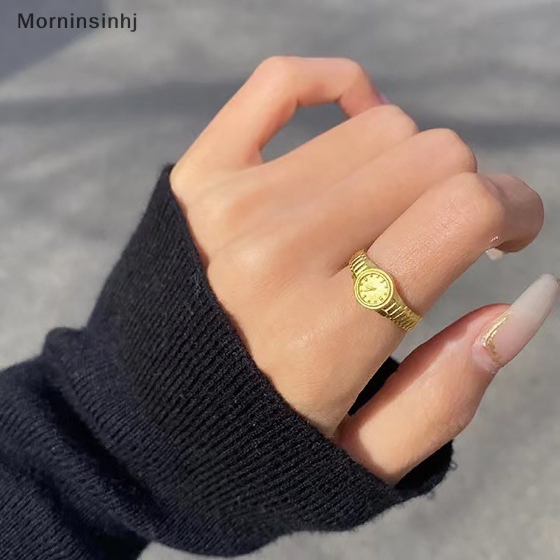 Mornin Warna Perak Fashion Kristal Ikatan Simpul Liontin Kalung Menonton Jari Cincin Untuk Wanita Gadis Klavikula Rantai Punk Cincin Perhiasan Pesta id