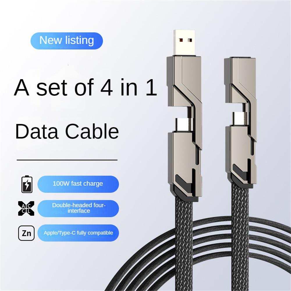 IPHONE Kabel Cas USB C Ke Tipe C 100W 4in1 Kabel PD Untuk Iphone14 13 12 Kabel Charger Cepat Handphone