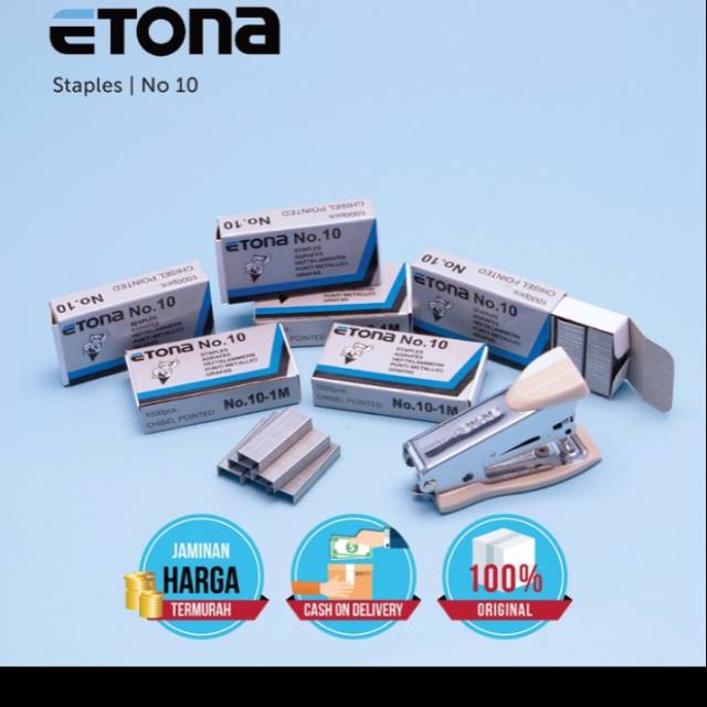 

Isi stapler/staples etona no.10 GARANSI SEUMUR HIDUP, PRODUK LOKAL