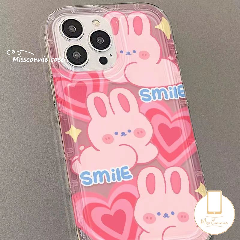 Lovely Love Heart Airbag Case Untuk Realme C53 C35 C55 C12 C20 C25Y C25s C15 5 5i 5s 7i 9i 6i C25 C21Y C1 C2 C33 C1 C30 C11 2021 C17 C30S C3 Motif Leopard Smile Rabbit Soft Cover