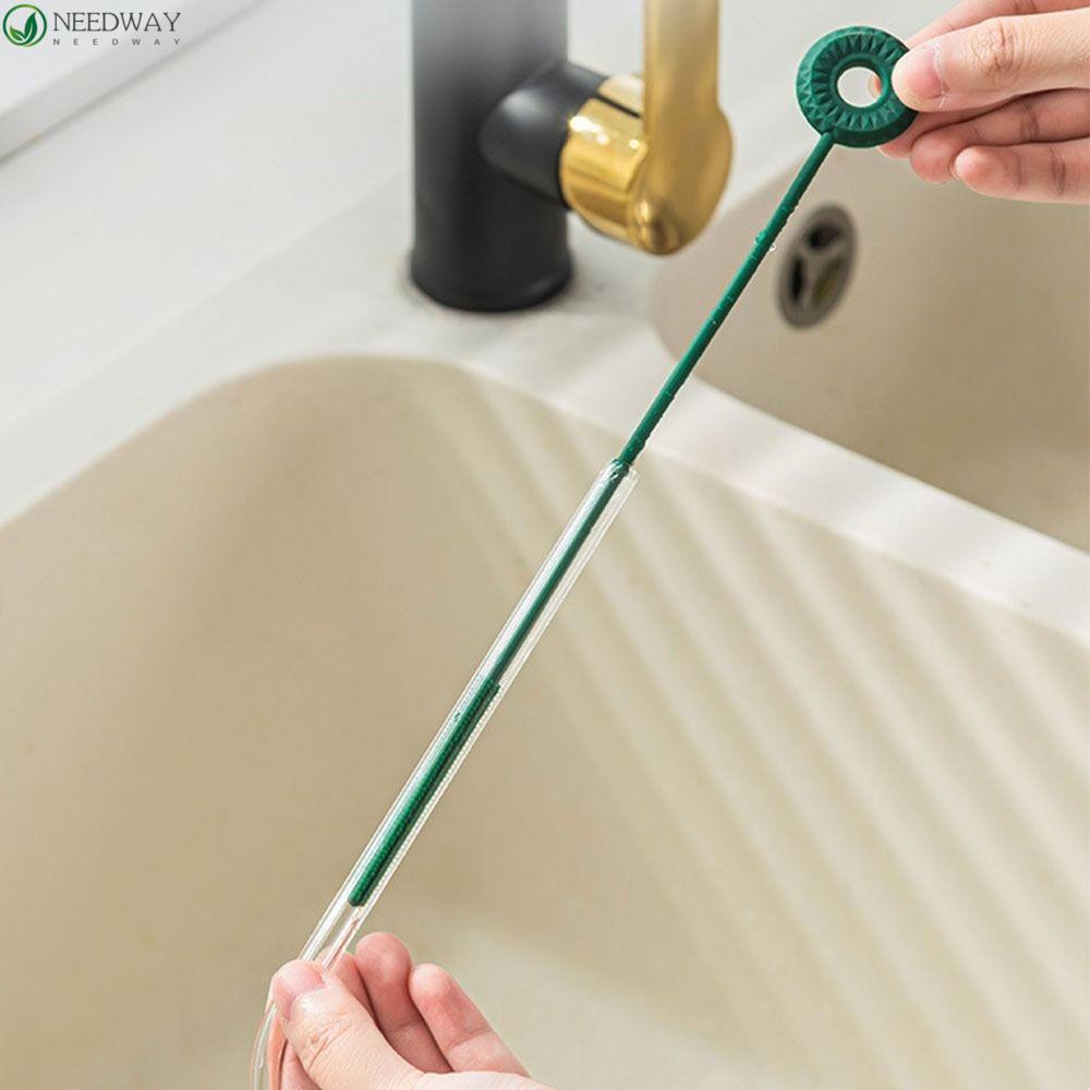 Needway Sikat Pembersih Sedotan Portable Pembersih Botol Susu Alat Pembersih Cup Scrubber Groove Brush Handheld Drinking Straw Cleaner