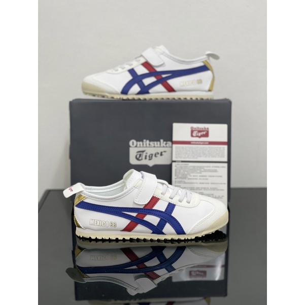 Sepatu Onitsuka Tiger Mexico 66 Kids White Blue Red Free Paperbag