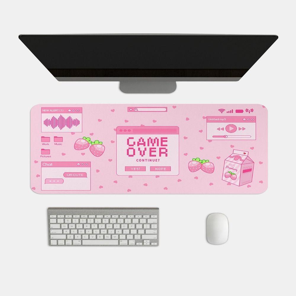 Populer Mouse Pad Kantor Lucu Pink Non-Slip Milk Desk Pad