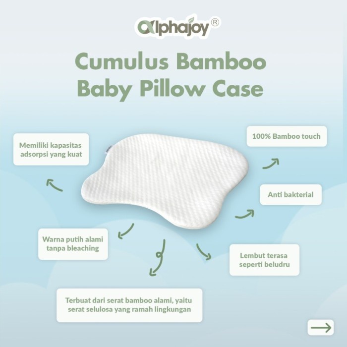 ALPHAJOY CULUMBUS BAMBOO CASE Sarung Bantal Bayi Bambu