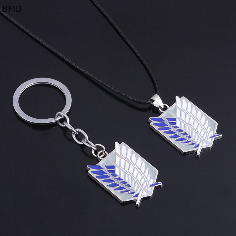 [BFID] Gantungan Kunci Anime Attack on Titan Shingeki No Kyojin Wings of Liberty Weapon Pendant Key Chains Untuk Perhiasan Pria [ID]