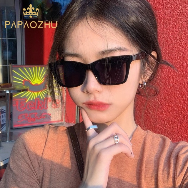 Papaozhu ins Selebriti Kundera Narrow Frame Cat Eye Sunglasses Untuk Wanita Chic UV400 Kacamata Hitam Polarized Eyewear