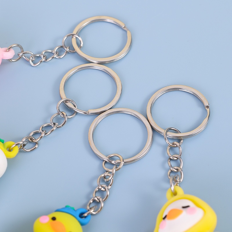 Kreatif Kuning Putih Bebek Gantungan Kunci/ Boneka Bebek Kartun Lucu Liontin Gantungan Kunci/ Tas Mobil Populer Karet Keyring Aksesoris