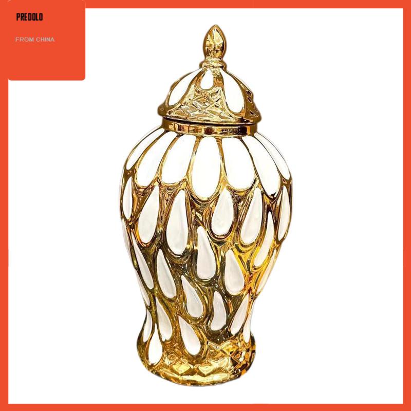 [Predolo] Porcelain Ginger Jar Keramik Vas Bunga Meja Fine Glaze Finish Storage Jars