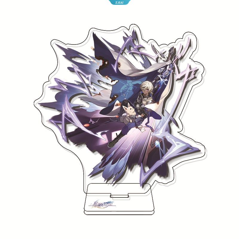 Honkai Star Rai Anime Kartun Karakter Game Bailu Kafka Bronya Zaychik Gepard Jing Yuan Card Game Stand-Up Plaque Ornament Dekorasi Kamar Hadiah [ZK]