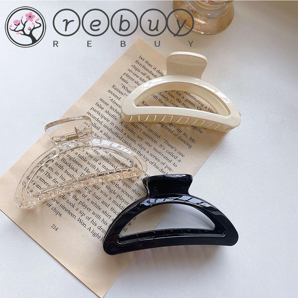 Rebuy Hair Claw Wanita Korea Ukuran Besar Mandi Klip Disk Rambut Sektored Grab Clips