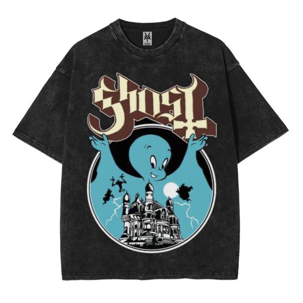 Kaos oversize casper ghost washed washing vintage tee