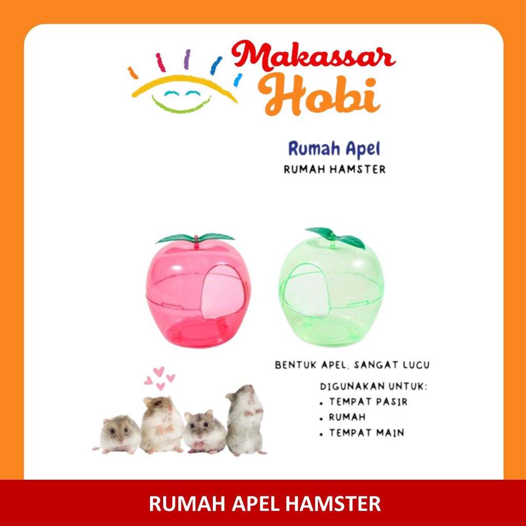 Rumah Apel Tempat Tidur Pasir Wangi Bermain Hamster Aksesoris Kandang