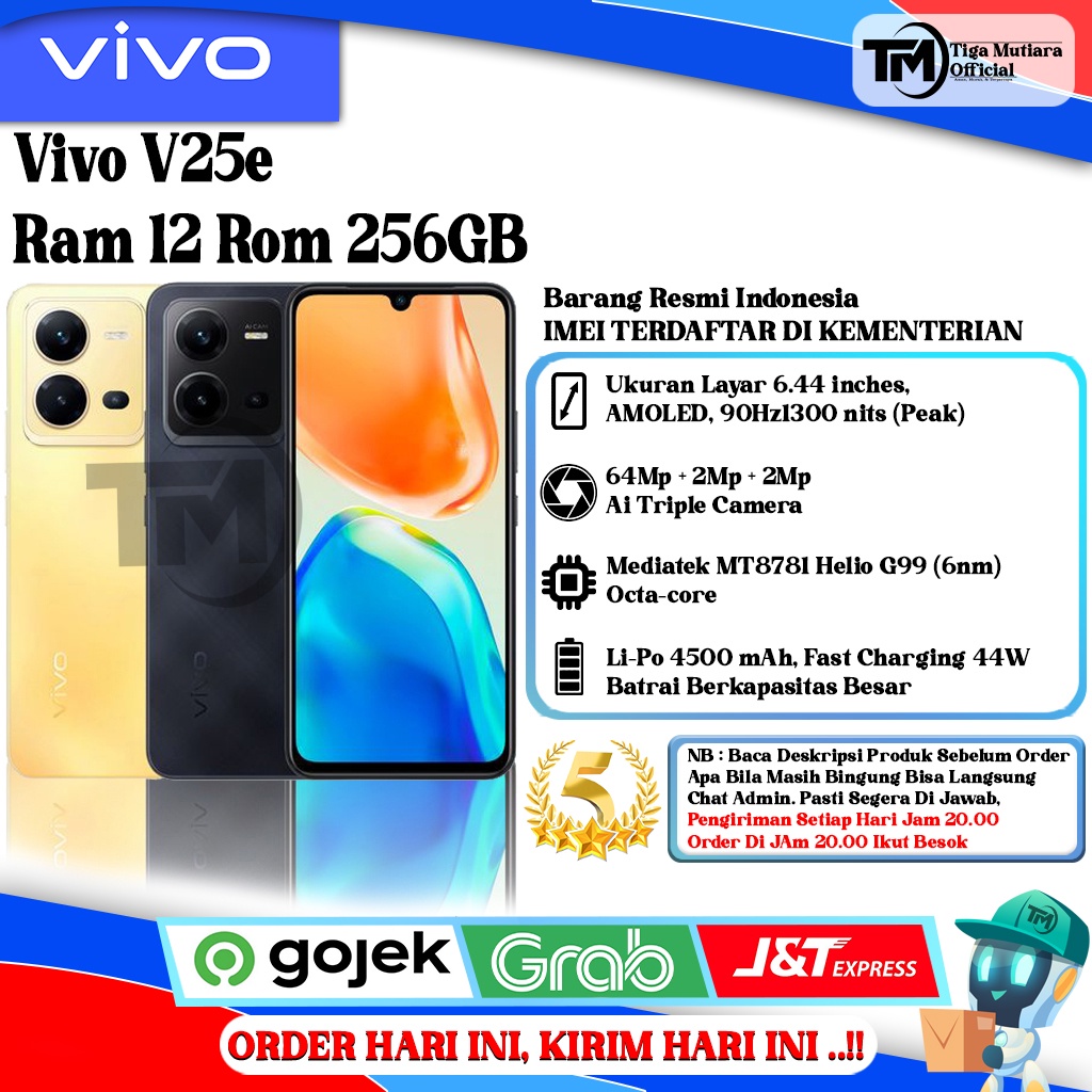 Vivo V25E Ram 12 Rom 256GB Segel Original & Bergaransi Resmi