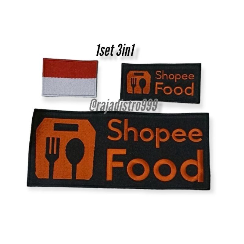 Bordir Bordir logo emblem 1set (3 pcs)  / patch bordir Driver  SHOPEE FO.Dbisa pesan satuan