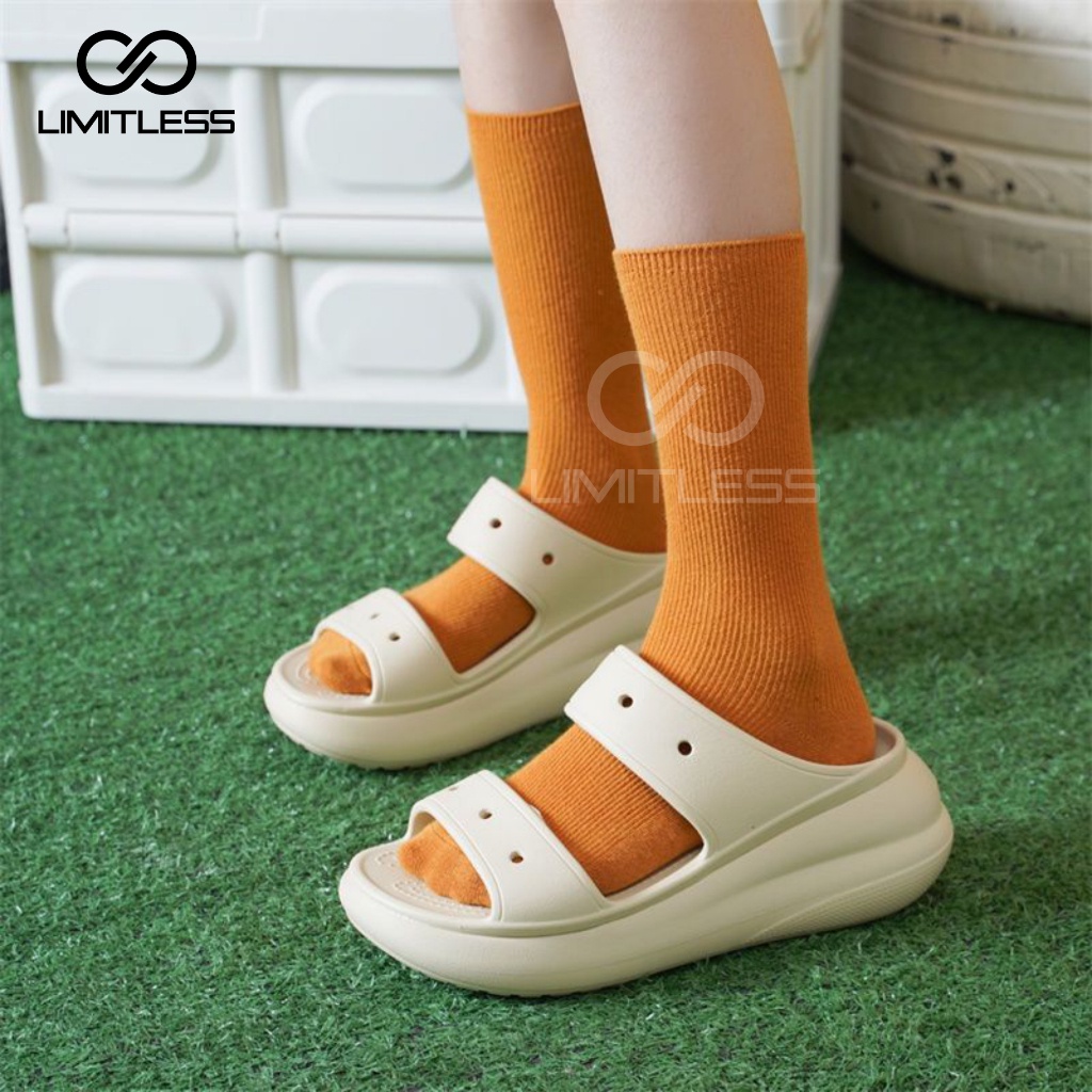 Sandal Wanita Selop Platform YOONA Sol Tinggi Eva Sendal Fuji Cewek Slip On Rubber Sandal Wedges Korea Crocss Kekinian